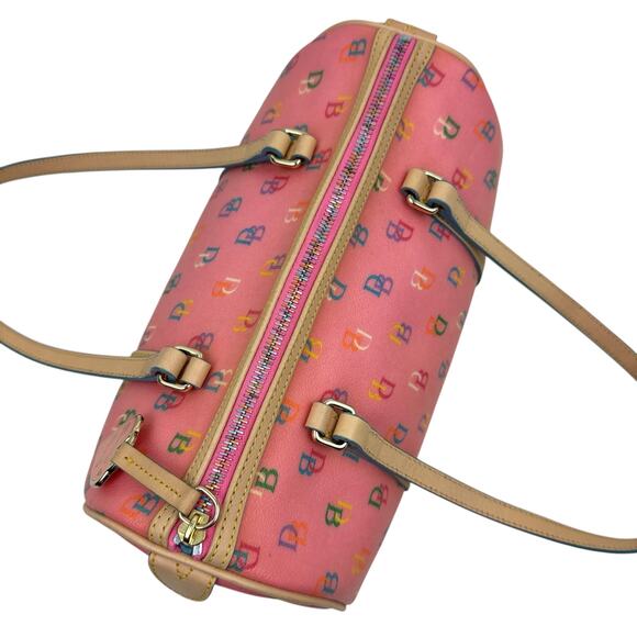 Dooney & Bourke Y2K Rainbow Barrel Bag Monogram Pink LIKE NEW - Picture 3 of 9